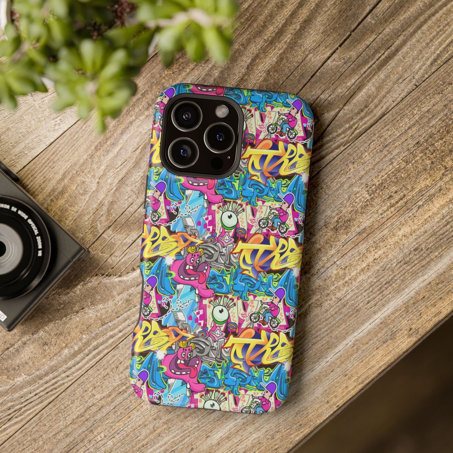 Coque de téléphone magnétique Graffiti Collage — Housse protectrice résistante aux chocs