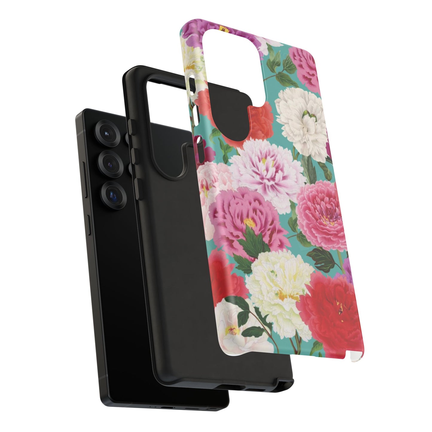 Coque de téléphone renforcée Floral Peony — Housse botanique protectrice pour iPhone