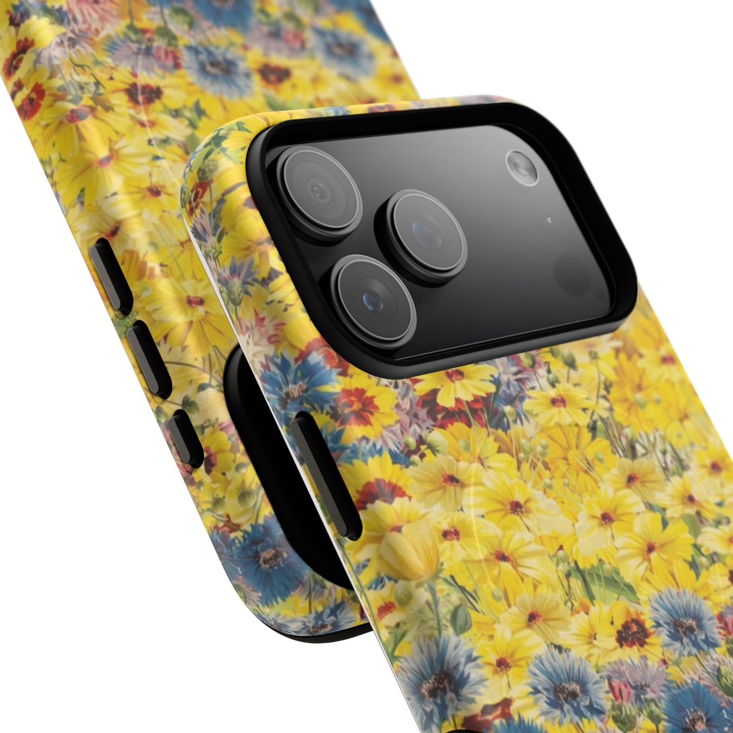 Coque de téléphone magnétique renforcée Floral Yellow Wildflower — Housse magnétique durable à fixation Snap