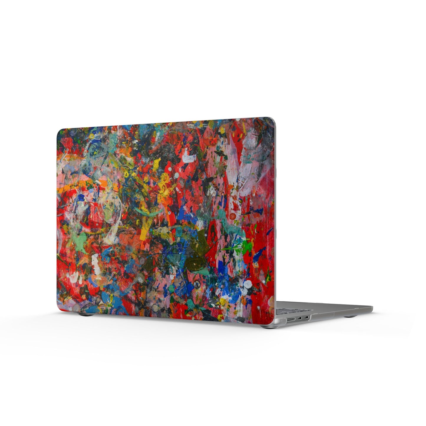 Coque Mate MacBook Éclaboussures Abstraites — Housse d’Ordinateur Portable Effet Peinture Vibrante