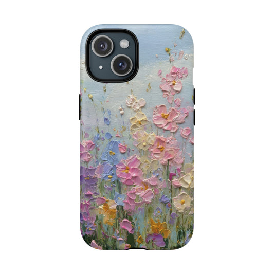 Coque de téléphone Floral Garden — Coque magnétique renforcée à fleurs texturées pastel