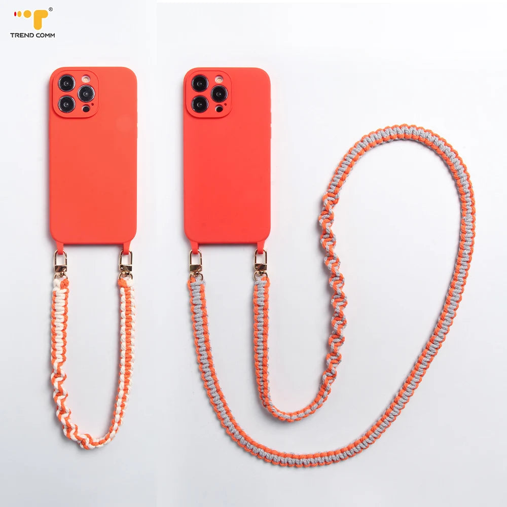 Personalized Embroidery Phone Chain Case | Fashion PU Leather Cover for iPhone