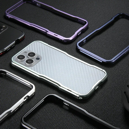 LUPHIE Metal Bumper Case for iPhone 11 12 13 14 15 16 Series | Aluminium Frame with Lens Protector