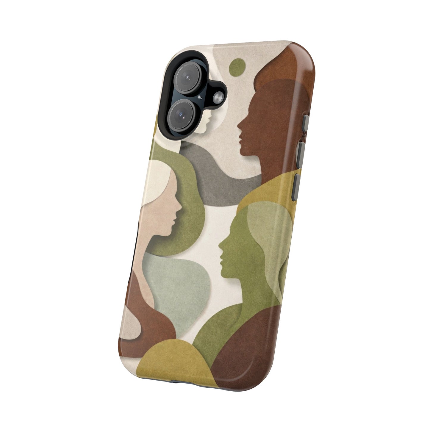 Coque de téléphone — Silhouettes multiculturelles abstraites magnétique et résistante aux chocs
