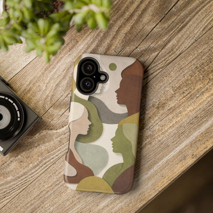 Coque de téléphone — Silhouettes multiculturelles abstraites magnétique et résistante aux chocs