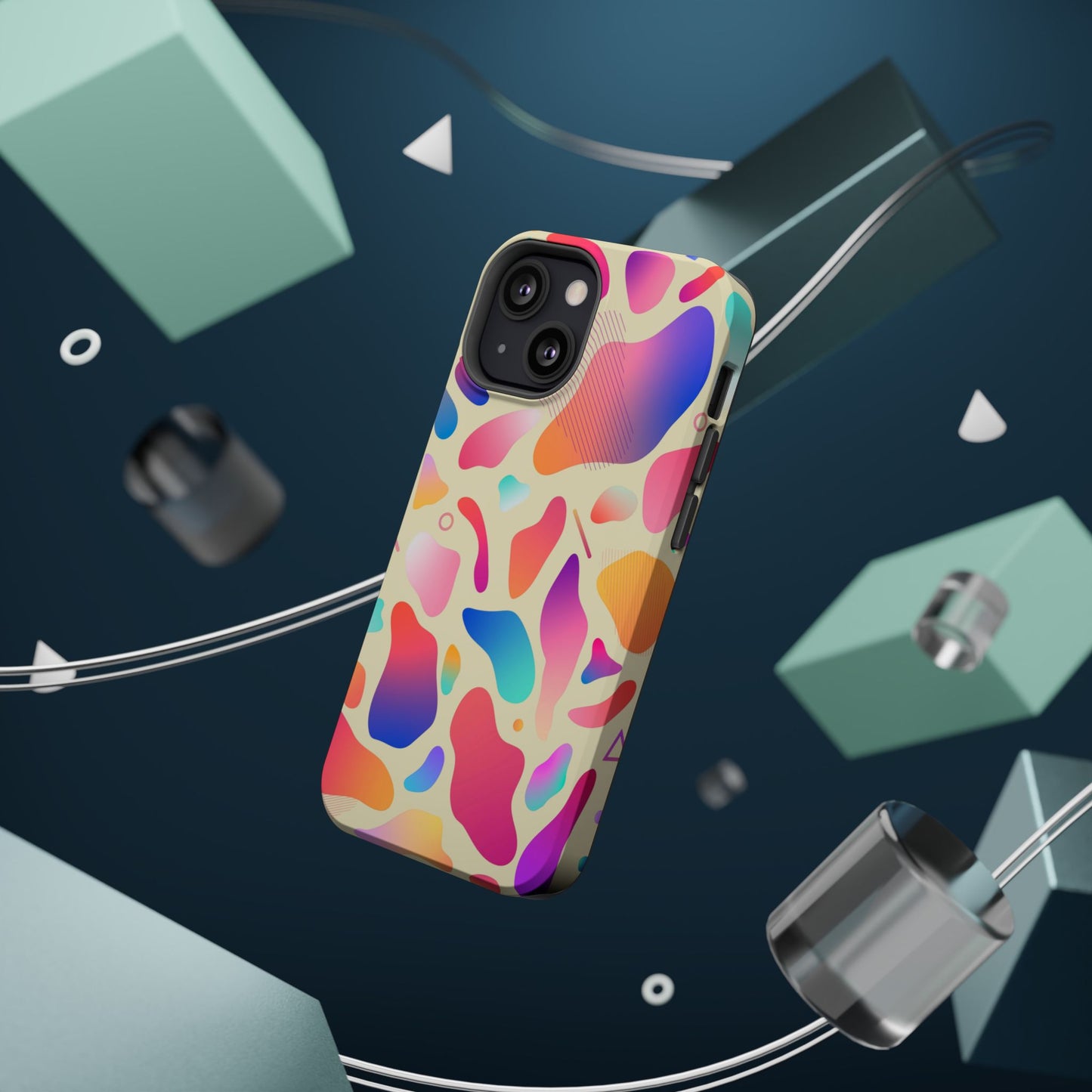 Coque de téléphone antichoc MagSafe — Motif abstrait coloré