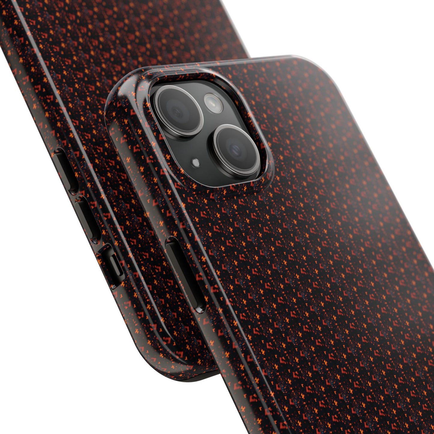 Coque de téléphone renforcée – Housse de protection robuste noire avec éclats rouges