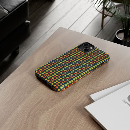 Floral Dot Tough Phone Case — Retro Pattern Protective Phone Cover