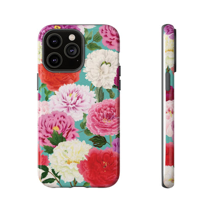 Coque de téléphone renforcée Floral Peony — Housse botanique protectrice pour iPhone