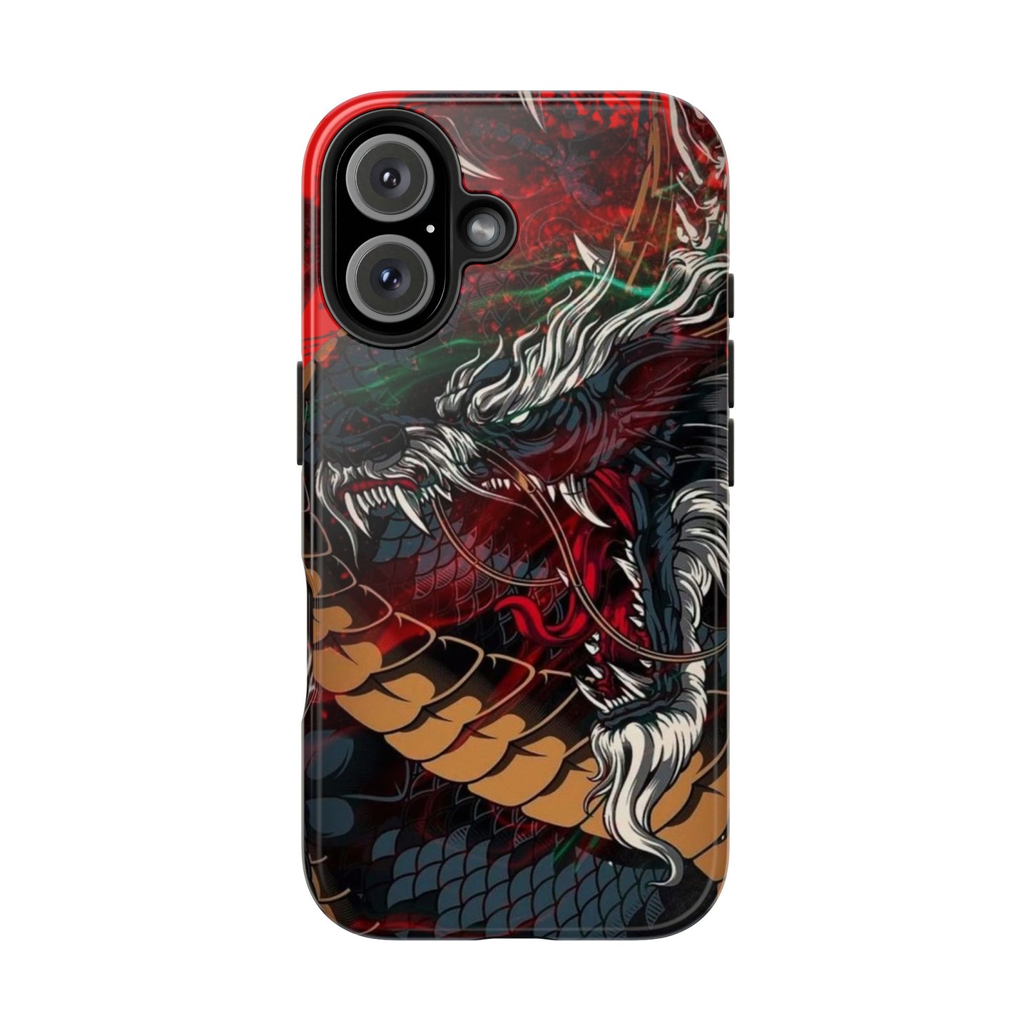 Coque de téléphone renforcée Dragon Rage — Housse protectrice iPhone style tatouage