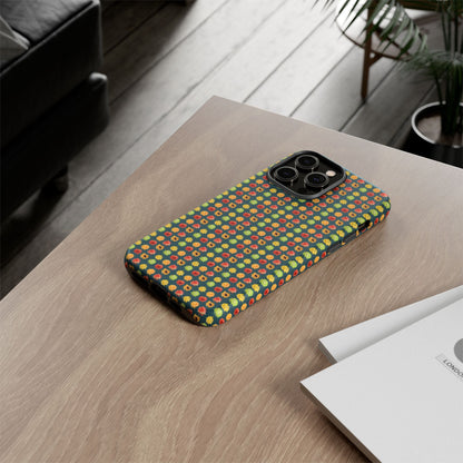 Floral Dot Tough Phone Case — Retro Pattern Protective Phone Cover