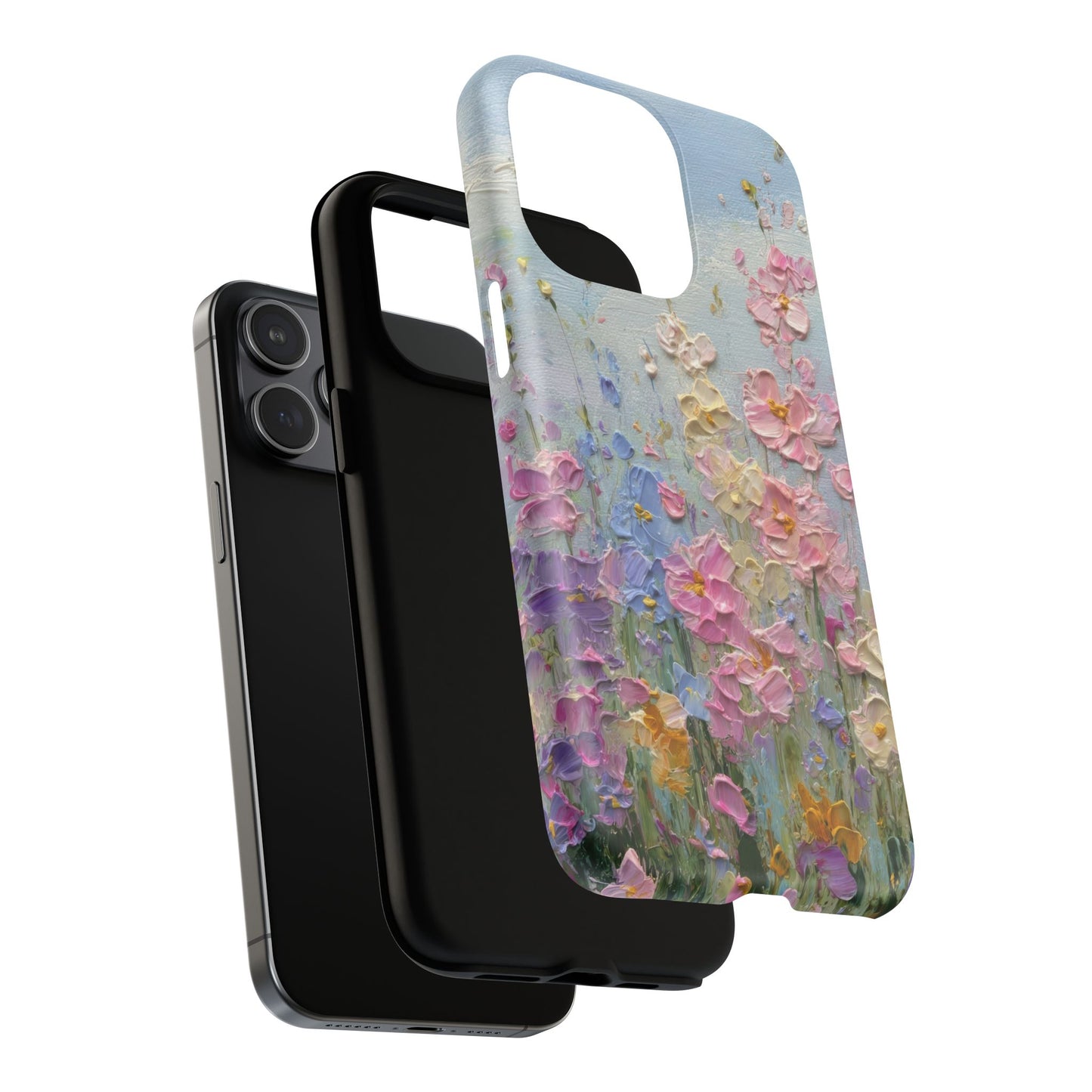 Coque de téléphone Floral Garden — Coque magnétique renforcée à fleurs texturées pastel