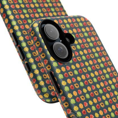 Floral Dot Tough Phone Case — Retro Pattern Protective Phone Cover
