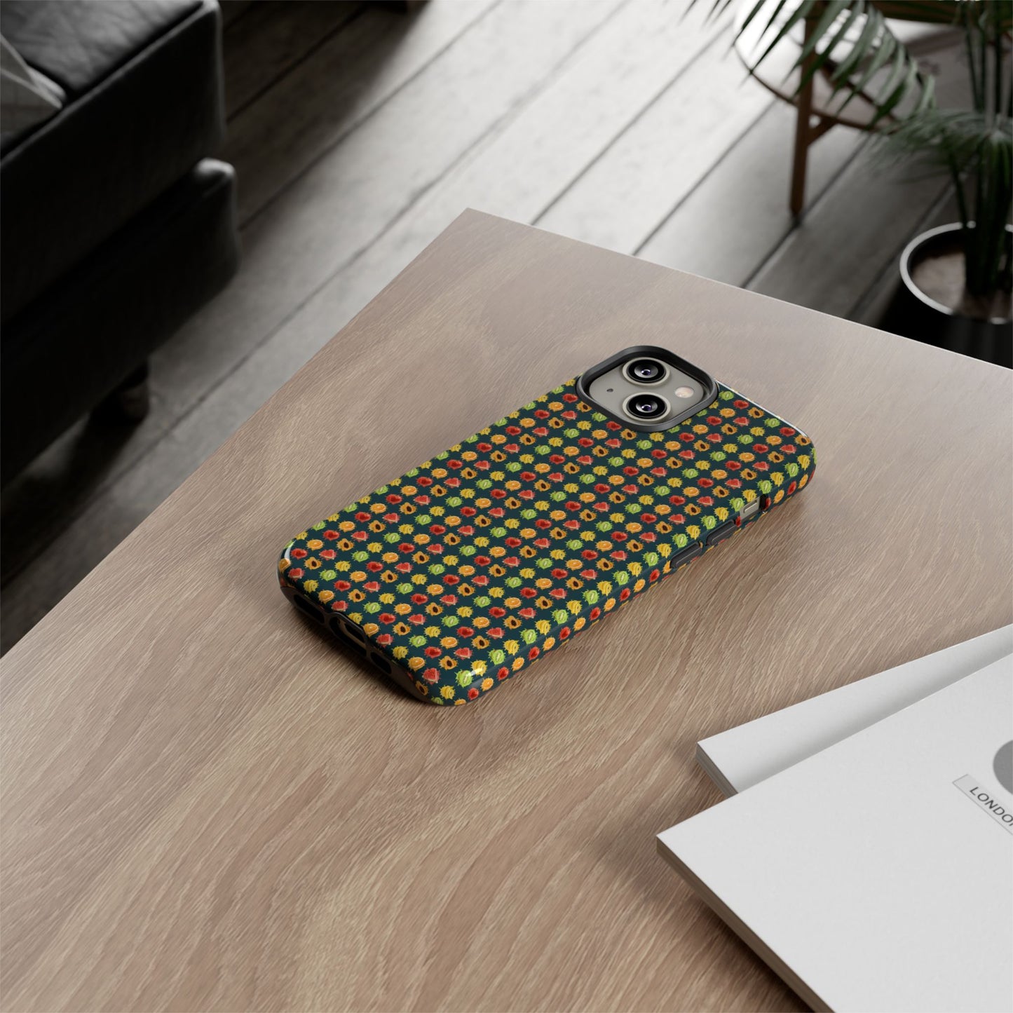 Floral Dot Tough Phone Case — Retro Pattern Protective Phone Cover