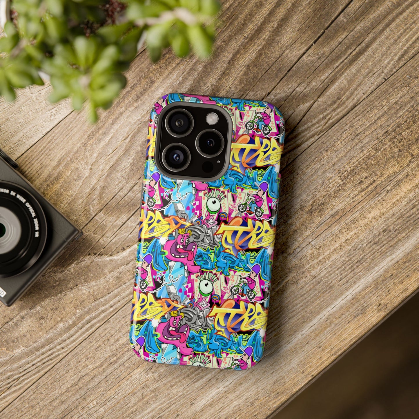 Coque de téléphone magnétique Graffiti Collage — Housse protectrice résistante aux chocs