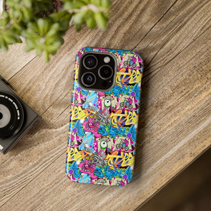 Coque de téléphone magnétique Graffiti Collage — Housse protectrice résistante aux chocs