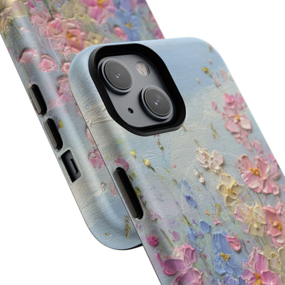 Coque de téléphone Floral Garden — Coque magnétique renforcée à fleurs texturées pastel