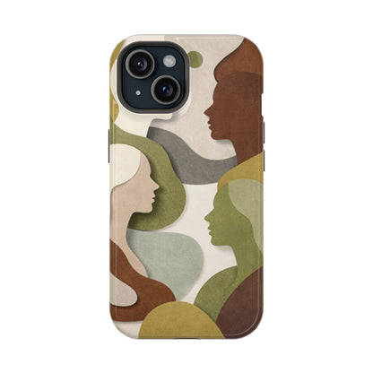 Coque de téléphone — Silhouettes multiculturelles abstraites magnétique et résistante aux chocs