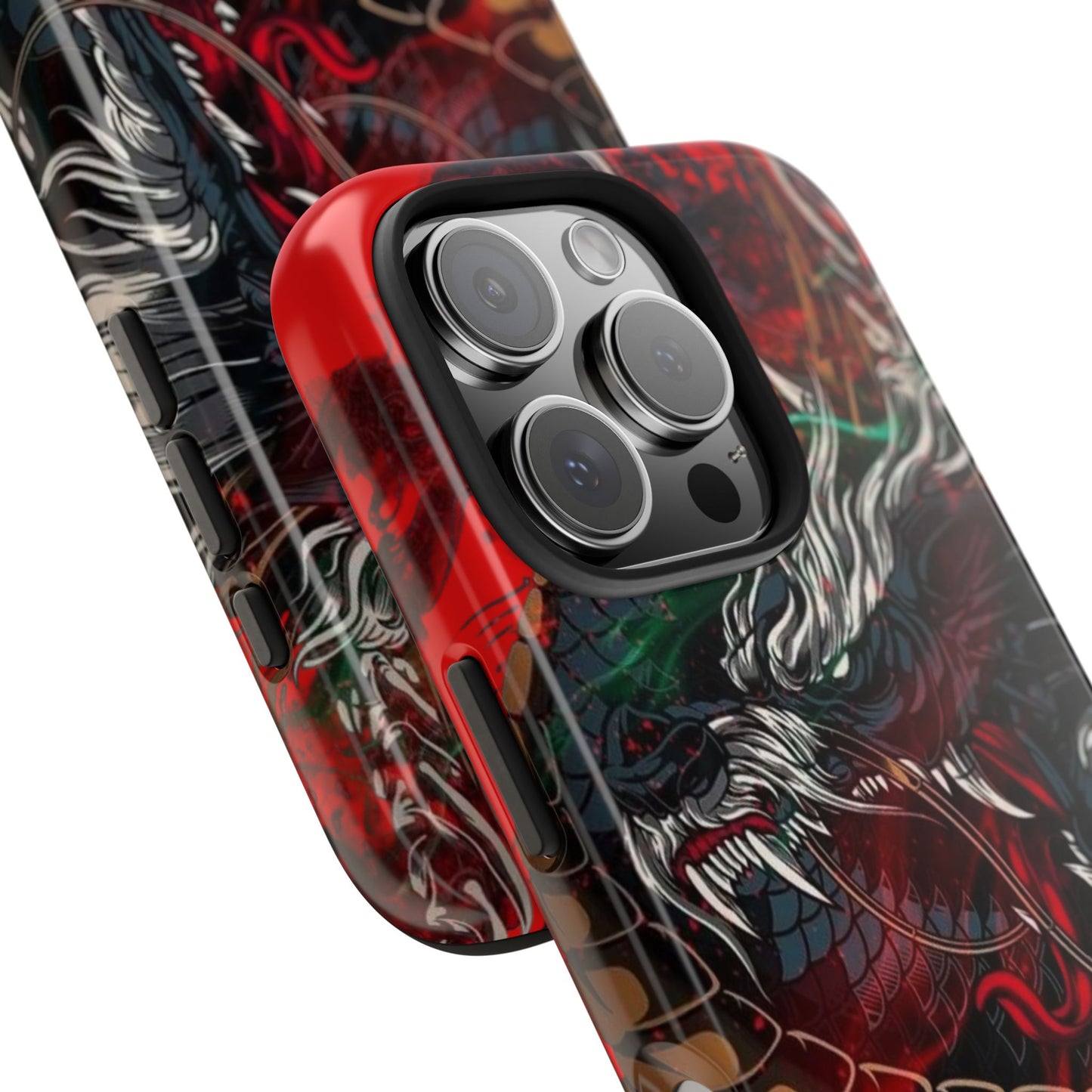 Coque de téléphone renforcée Dragon Rage — Housse protectrice iPhone style tatouage