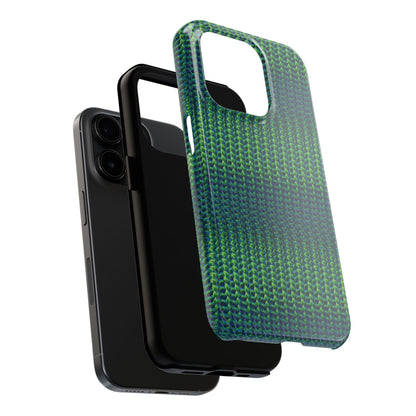 Green Woven Texture Tough Phone Case — Durable Protective Phone Cover