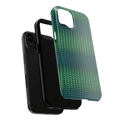 Green Woven Texture Tough Phone Case — Durable Protective Phone Cover