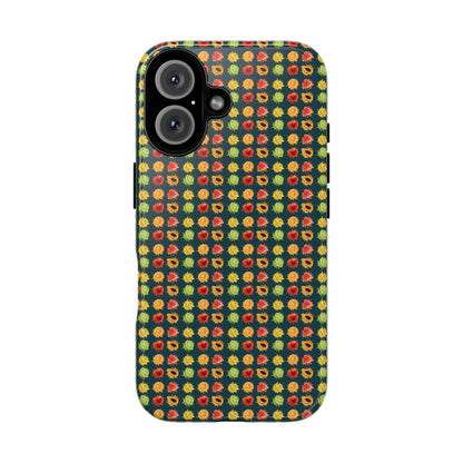 Floral Dot Tough Phone Case — Retro Pattern Protective Phone Cover