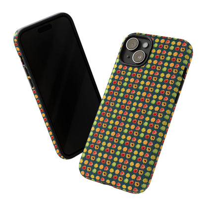 Floral Dot Tough Phone Case — Retro Pattern Protective Phone Cover