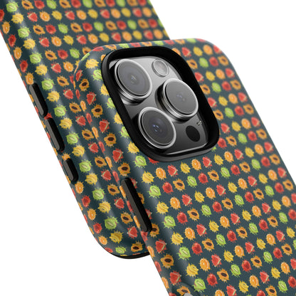 Floral Dot Tough Phone Case — Retro Pattern Protective Phone Cover