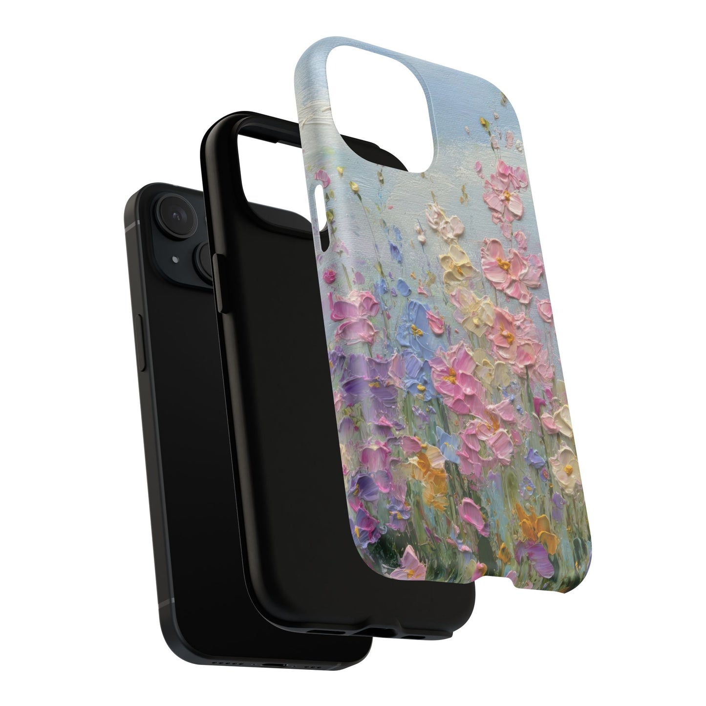 Coque de téléphone Floral Garden — Coque magnétique renforcée à fleurs texturées pastel