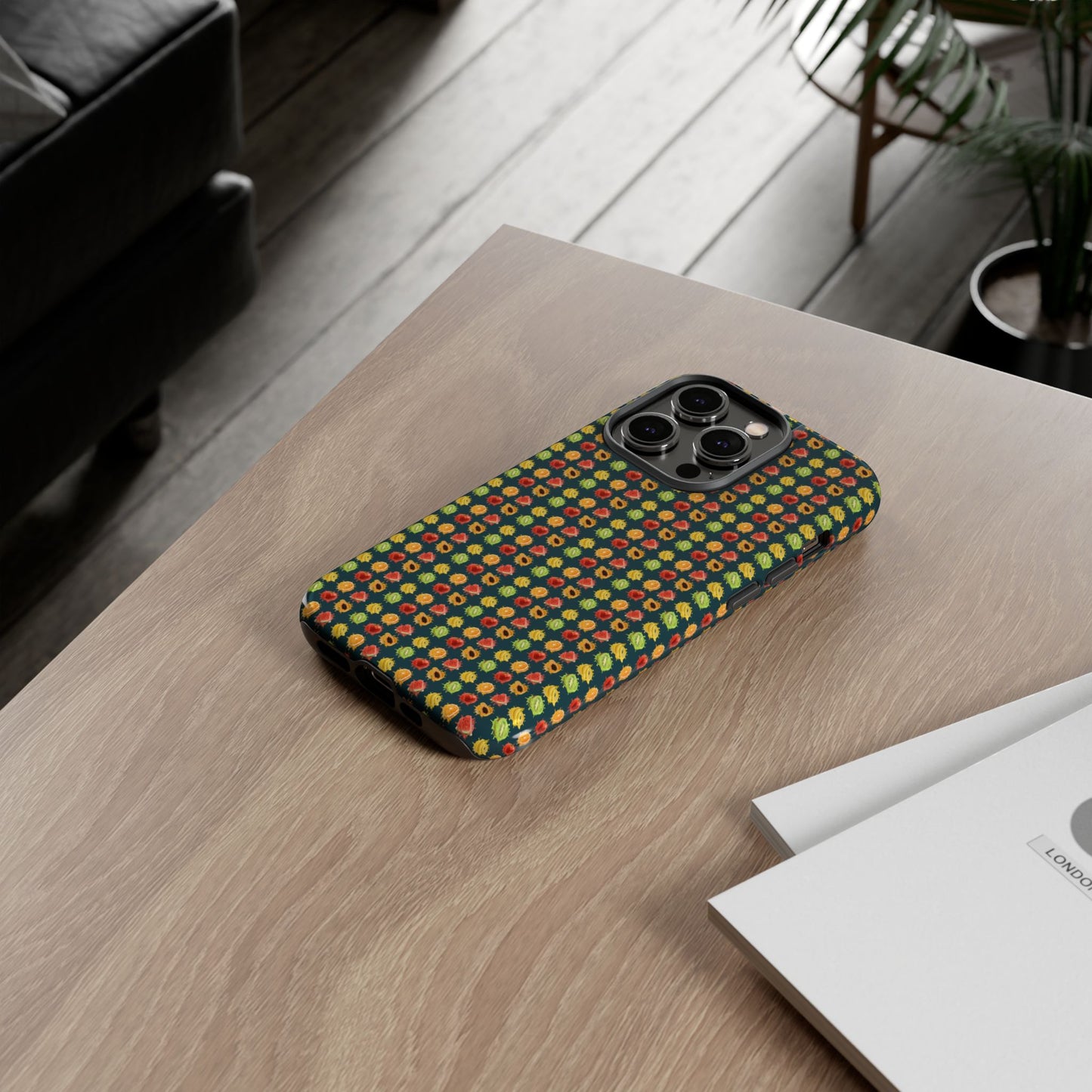 Floral Dot Tough Phone Case — Retro Pattern Protective Phone Cover