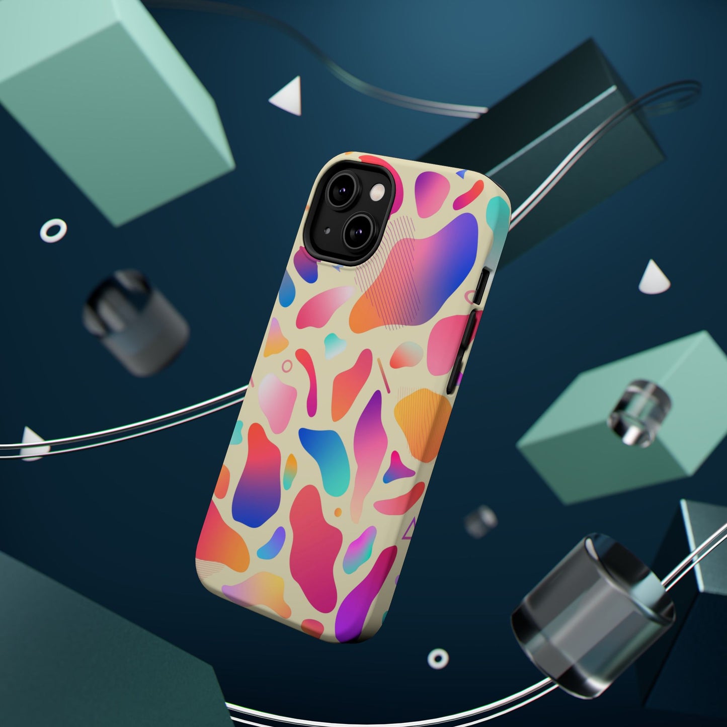 Coque de téléphone antichoc MagSafe — Motif abstrait coloré
