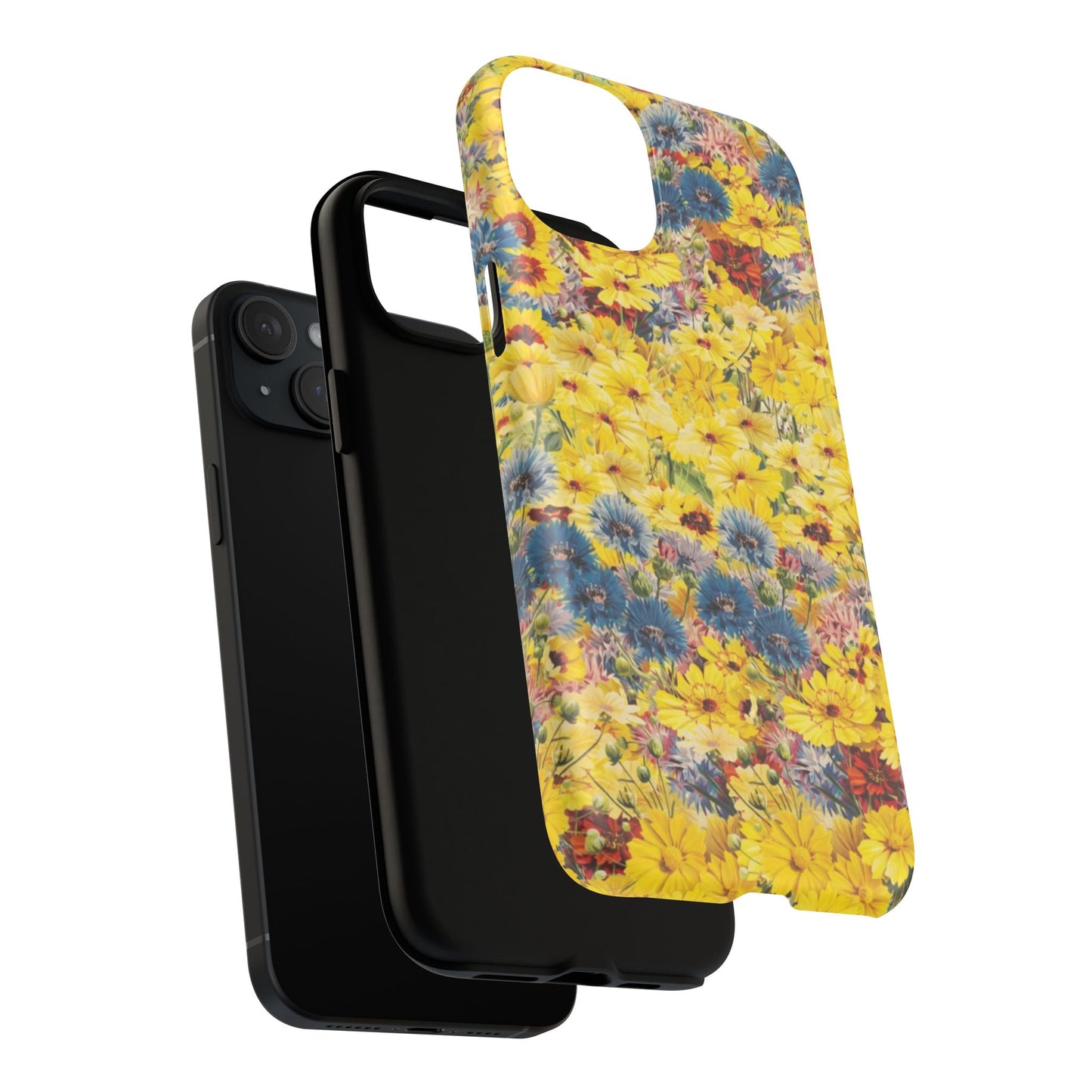 Coque de téléphone magnétique renforcée Floral Yellow Wildflower — Housse magnétique durable à fixation Snap