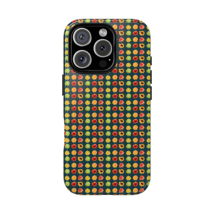 Floral Dot Tough Phone Case — Retro Pattern Protective Phone Cover