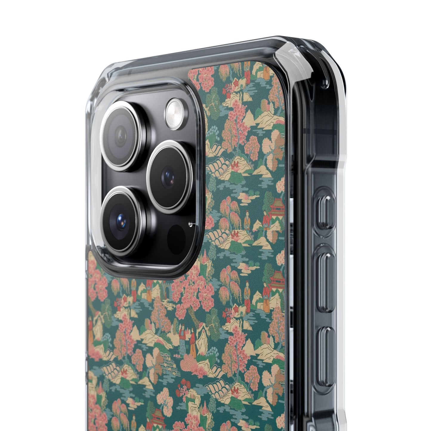 Floral Vintage Clear Magnetic Phone Case – Impact-Resistant iPhone Cover