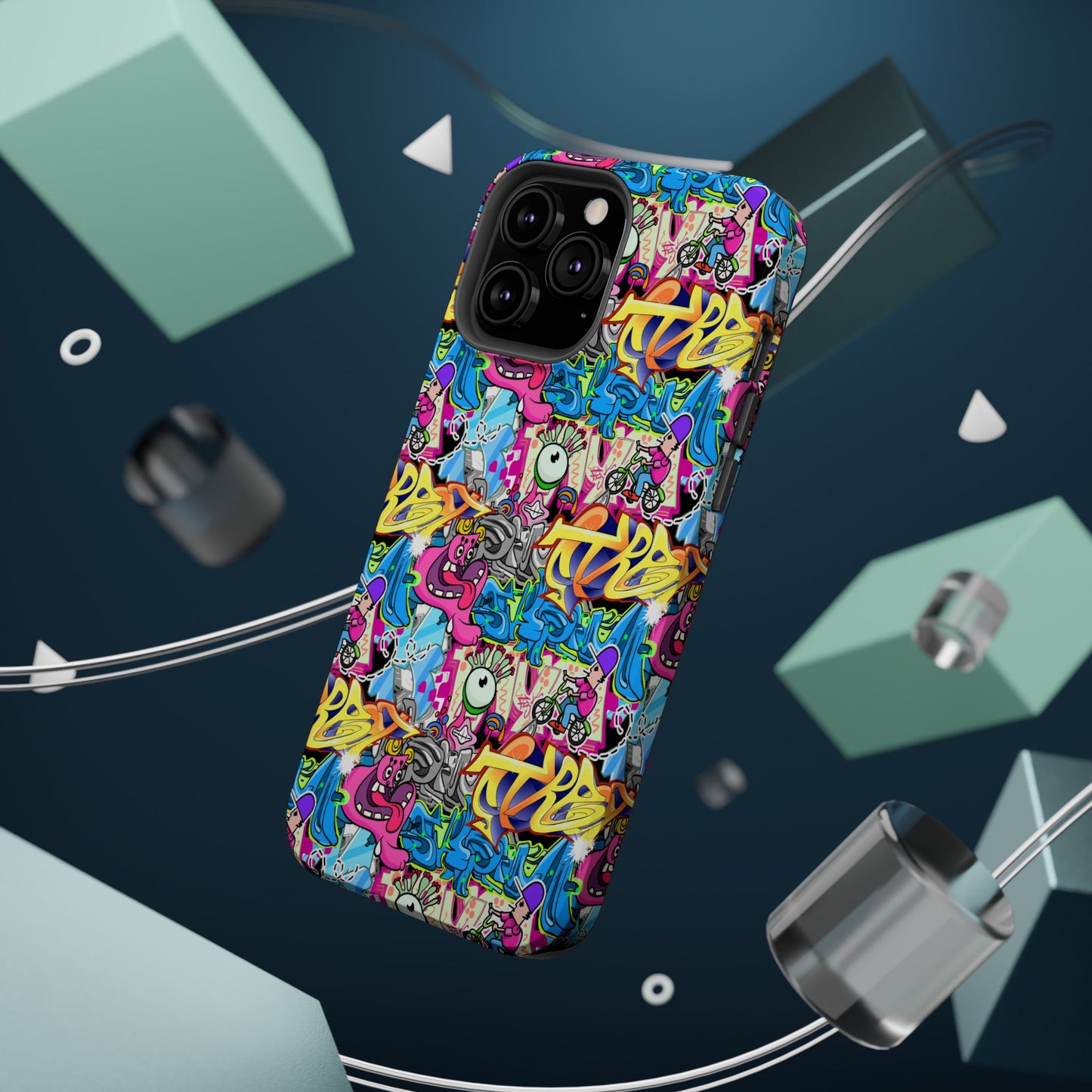 Coque de téléphone magnétique Graffiti Collage — Housse protectrice résistante aux chocs