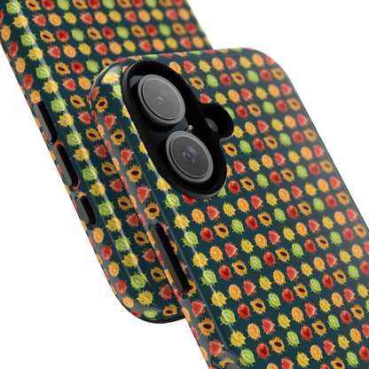 Floral Dot Tough Phone Case — Retro Pattern Protective Phone Cover