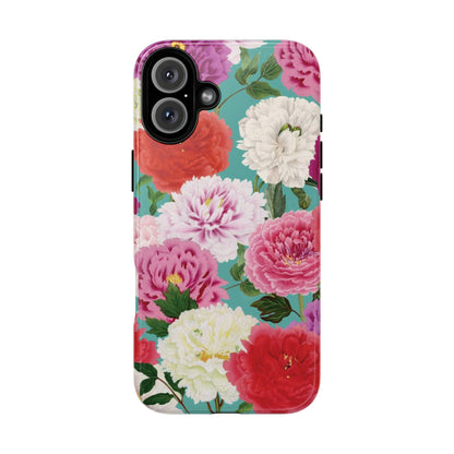 Coque de téléphone renforcée Floral Peony — Housse botanique protectrice pour iPhone