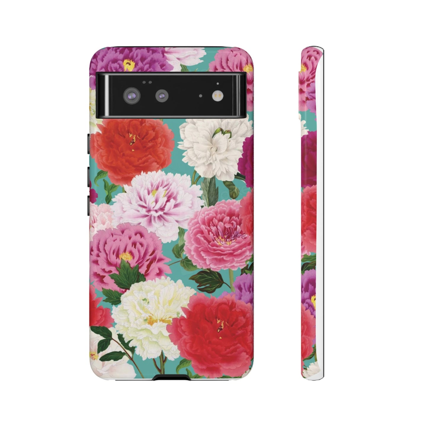 Coque de téléphone renforcée Floral Peony — Housse botanique protectrice pour iPhone