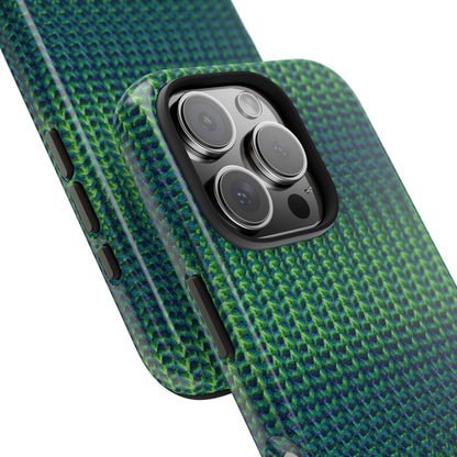 Green Woven Texture Tough Phone Case — Durable Protective Phone Cover
