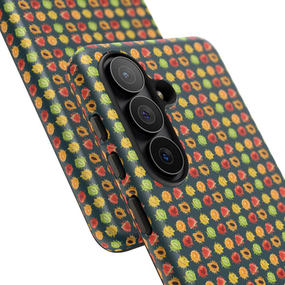 Floral Dot Tough Phone Case — Retro Pattern Protective Phone Cover