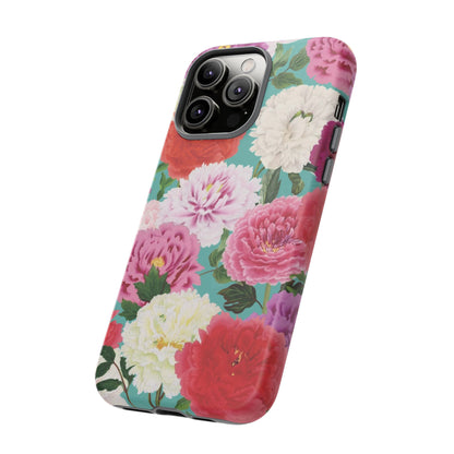 Coque de téléphone renforcée Floral Peony — Housse botanique protectrice pour iPhone