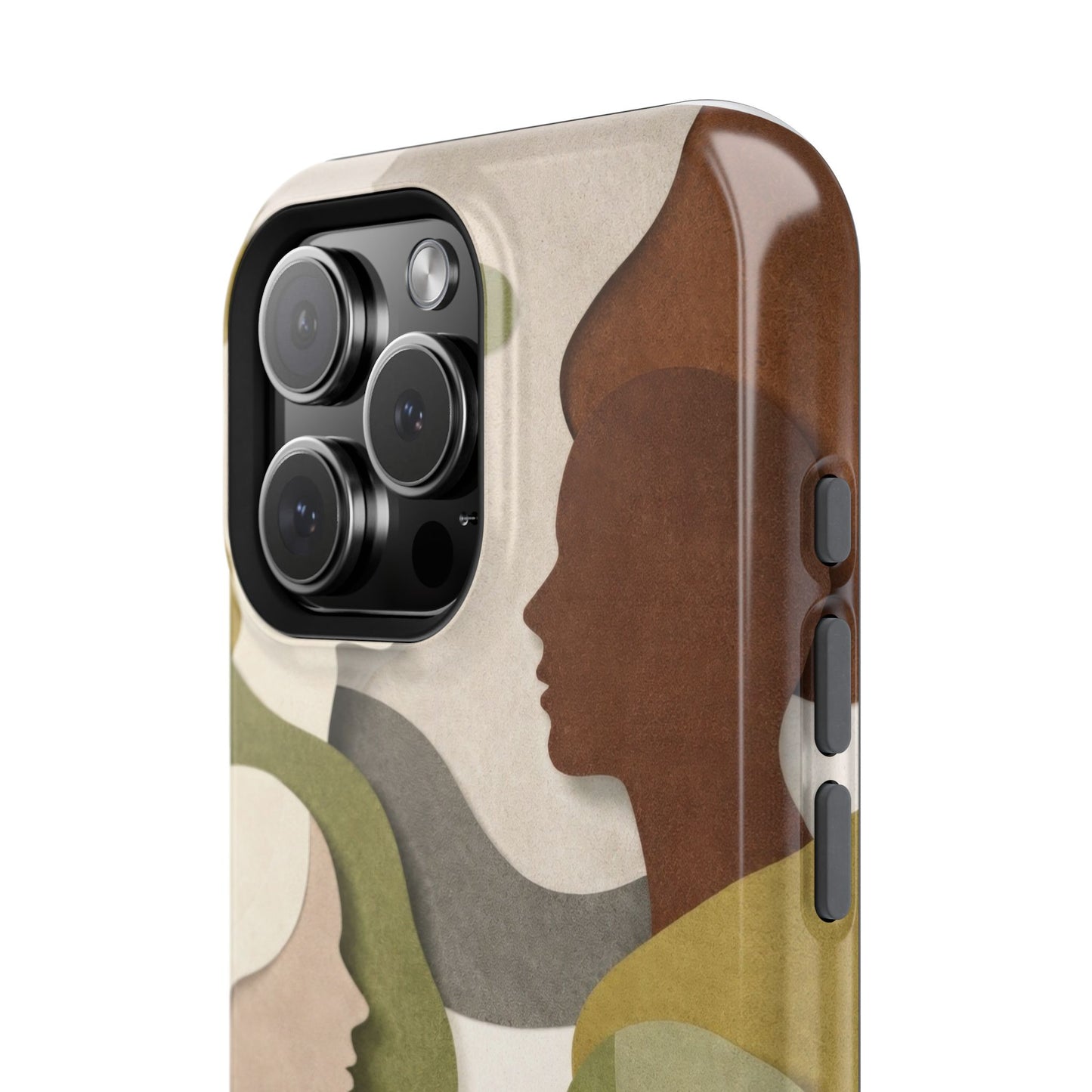 Coque de téléphone — Silhouettes multiculturelles abstraites magnétique et résistante aux chocs
