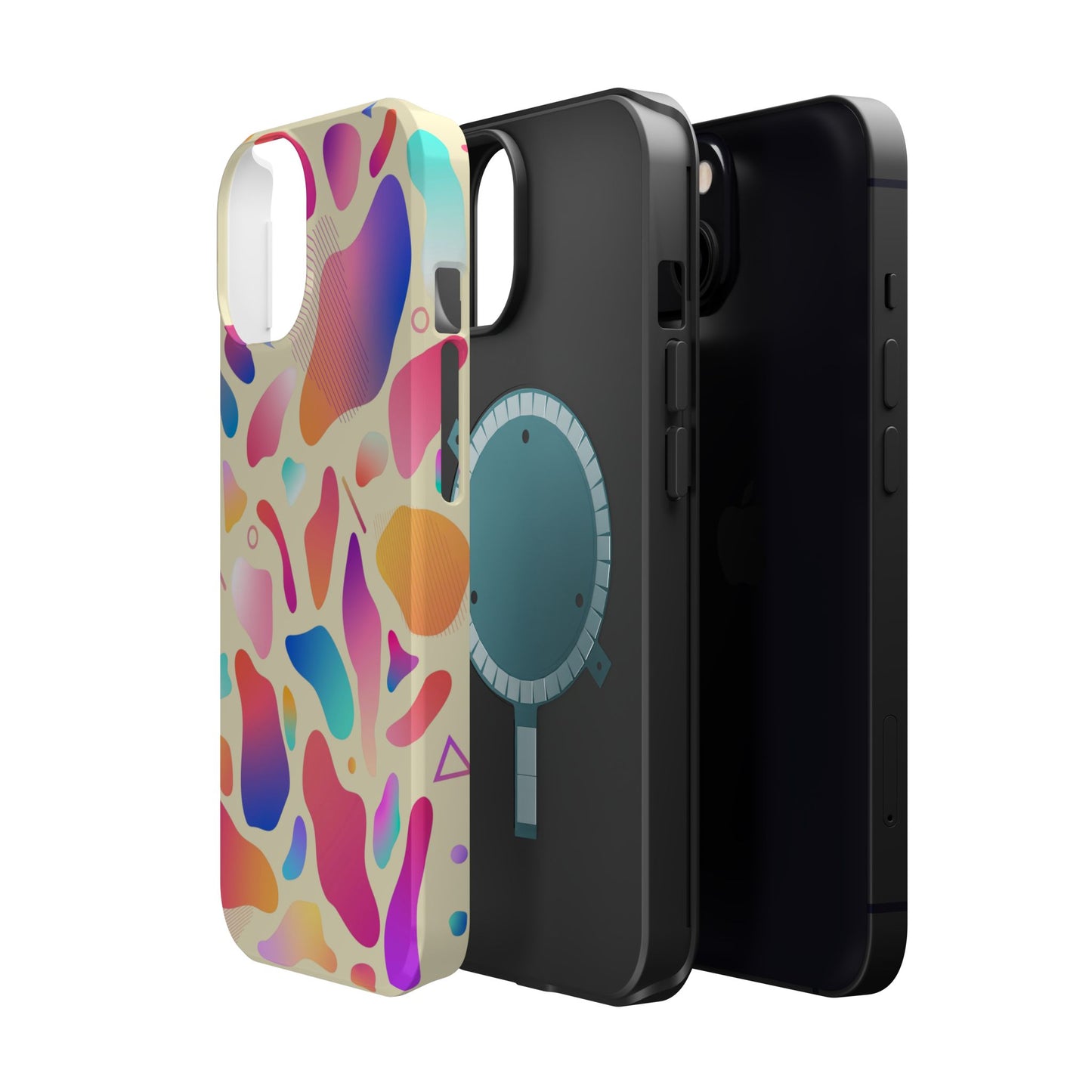 Coque de téléphone antichoc MagSafe — Motif abstrait coloré