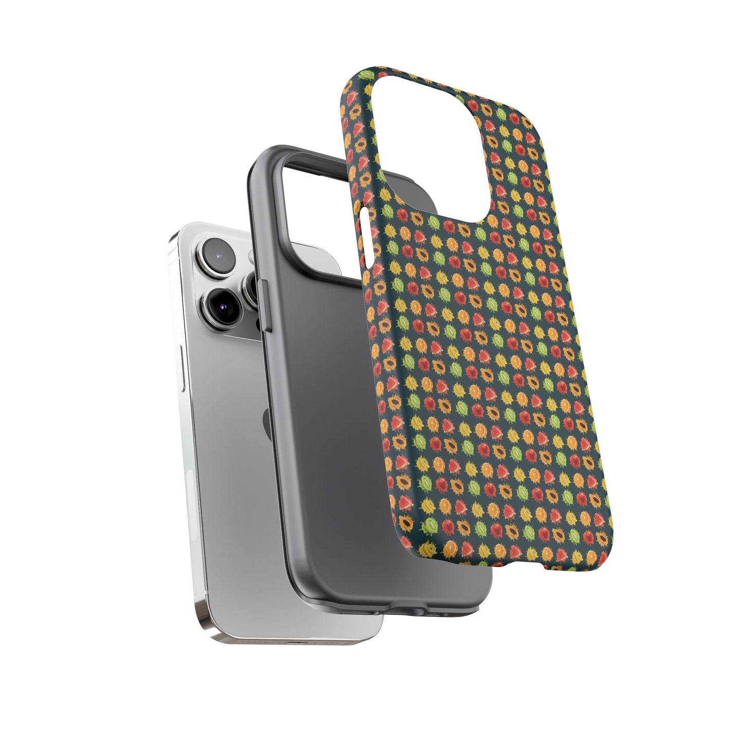 Floral Dot Tough Phone Case — Retro Pattern Protective Phone Cover