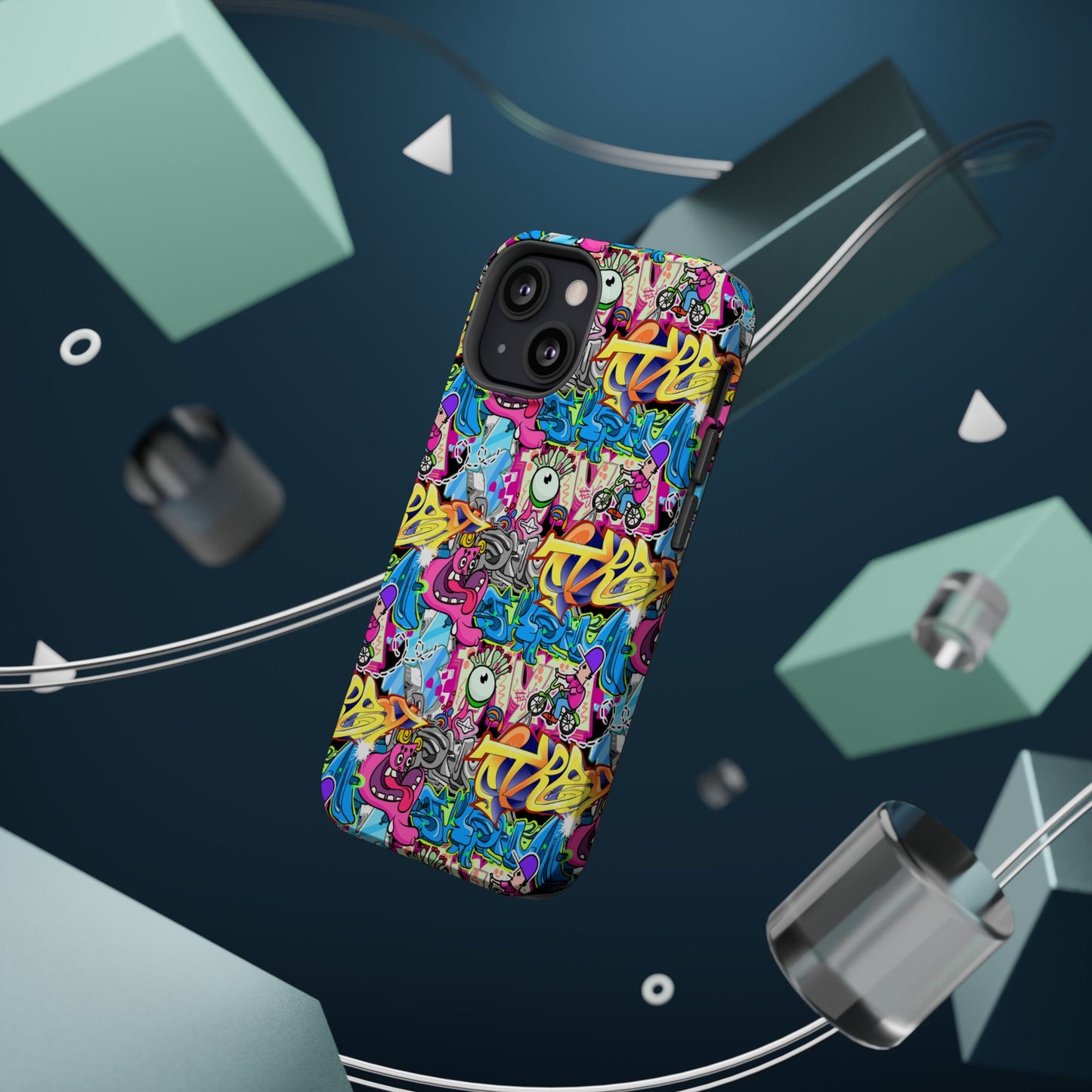 Coque de téléphone magnétique Graffiti Collage — Housse protectrice résistante aux chocs