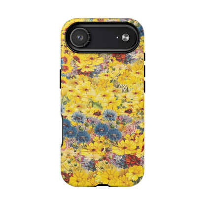 Coque de téléphone magnétique renforcée Floral Yellow Wildflower — Housse magnétique durable à fixation Snap