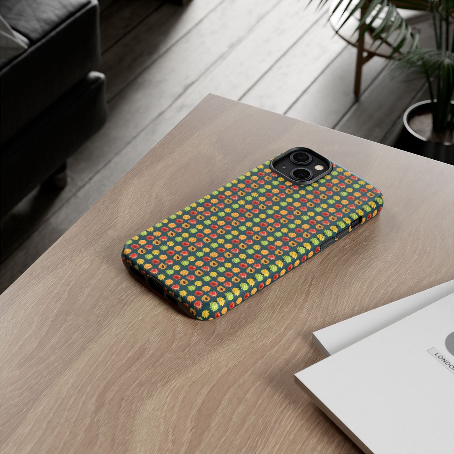 Floral Dot Tough Phone Case — Retro Pattern Protective Phone Cover