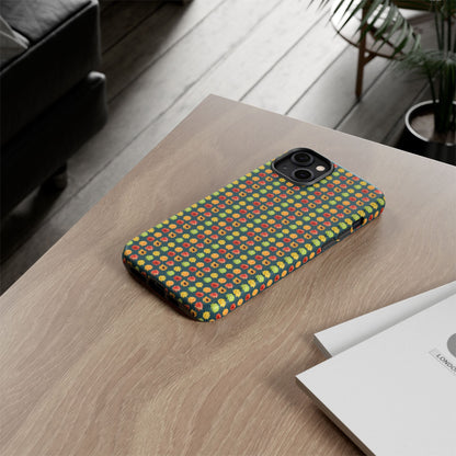 Floral Dot Tough Phone Case — Retro Pattern Protective Phone Cover