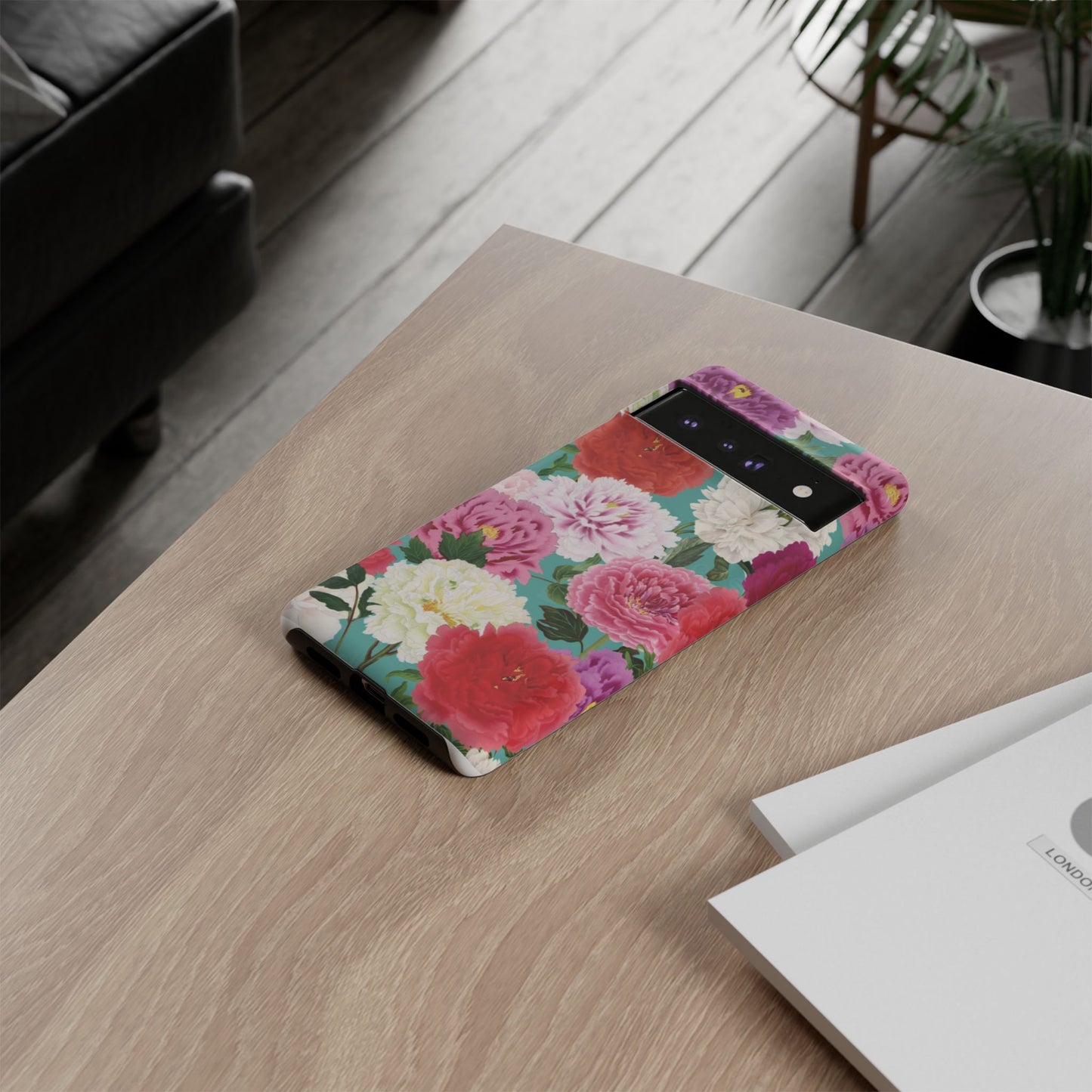 Coque de téléphone renforcée Floral Peony — Housse botanique protectrice pour iPhone