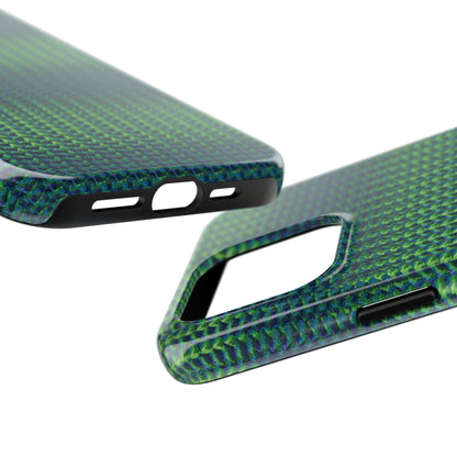 Green Woven Texture Tough Phone Case — Durable Protective Phone Cover